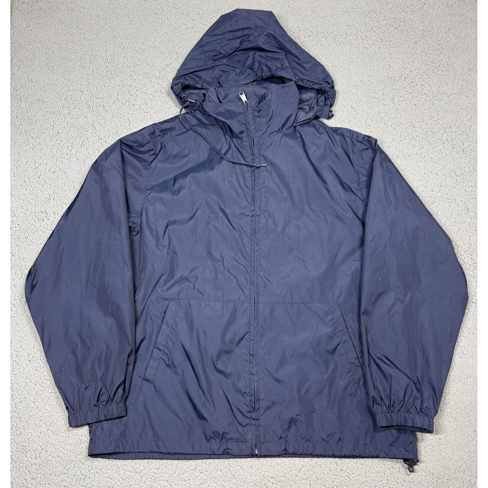 Vintage Eddie Bauer EBTEK Jacket Mens Large Tall Hooded Full Zip Windbreaker